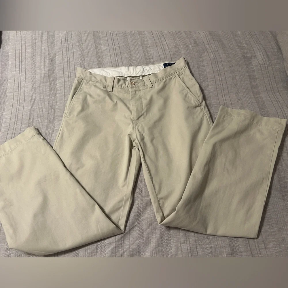 Ralph Lauren Polo Tan Classic Fit Pants Flat Front